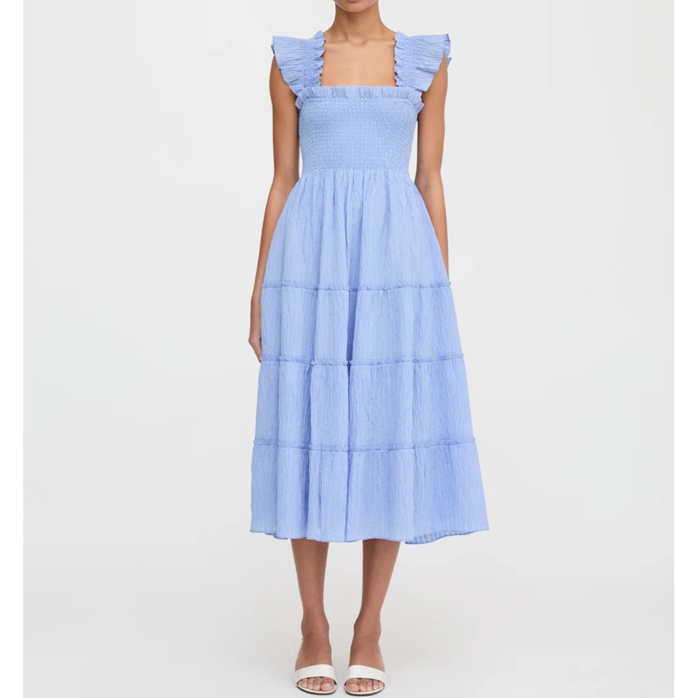 Hill House Ellie Nap Dress Metallic Light Blue